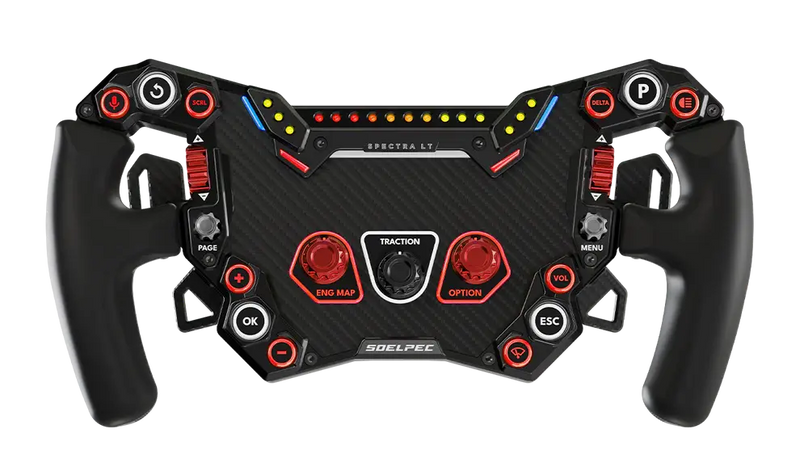 SOELPEC Spectra LT Lava screenless RGB sim racing steering wheel