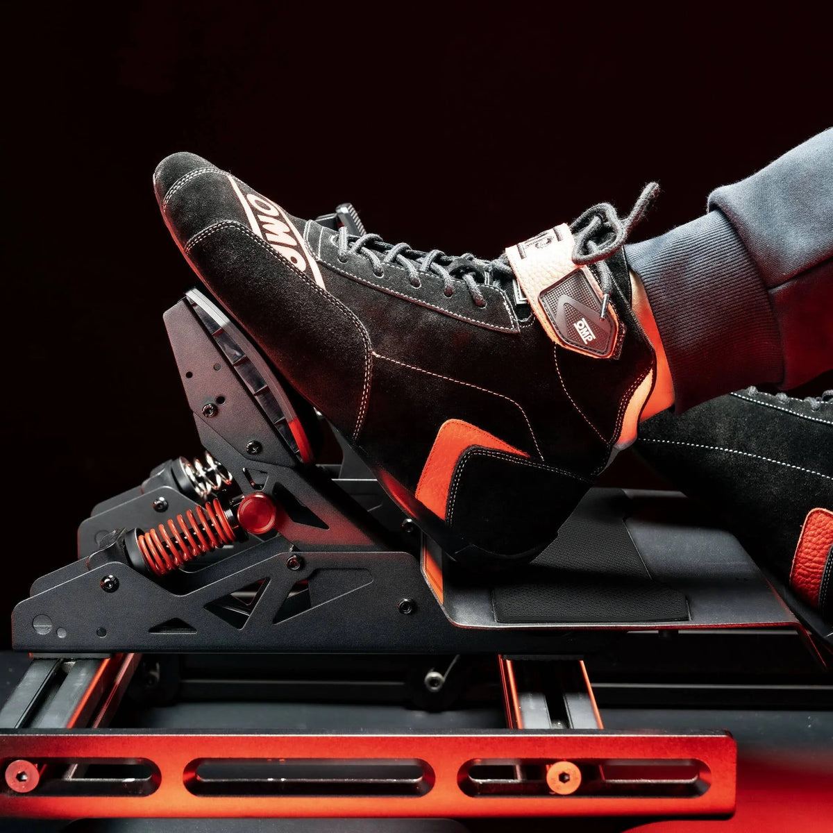 SIMAGIC P700 pedals in use with racing shoes