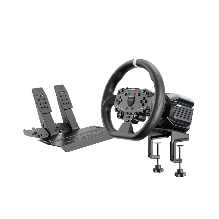 MOZA R5 Pro Racing Simulator Bundle with 6 Nm direct drive wheelbase, ES Lite steering wheel and SR-P Lite2 pedals