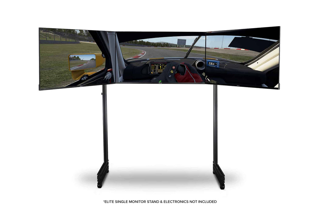 Next Level Racing ELITE FREESTANDING TRIPLE MONITOR STAND ADD ON CARBON GREY - Front view