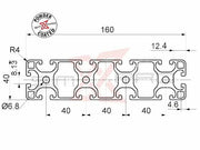 SimXPro 40x160 Profile Black SimXPro SimXPro Aluminium Profiles  Sim Race Webshop B.V.
