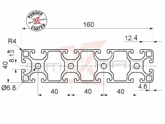 SimXPro 40x160 Profile Black