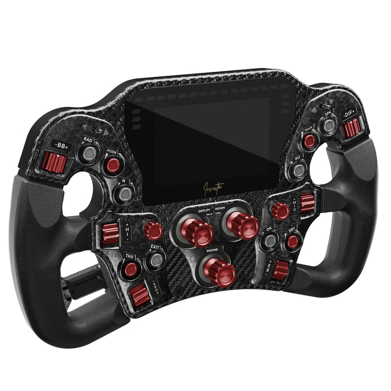 Asetek SimSports Invicta Formula Wheel – Red on Black Edition Asetek SimSports Asetek SimSports Steering Wheel  Sim Race Webshop B.V.