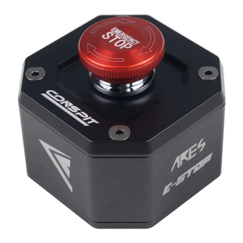 Conspit CES Emergency Stop – External Kill Switch (Black/Red) Conspit Conspit torque off button  Sim Race Webshop B.V.