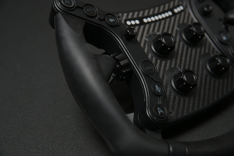 Sim-Lab GTSL Pro silicone grip and carbon-fiber front detail