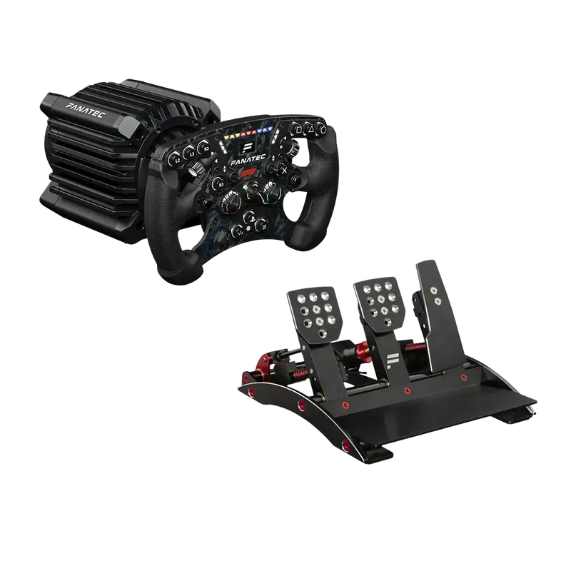 fanatec pedals thrustmaster wheel Fanatec ClubSport Racing Wheel F1® (PlayStation / PC) + ClubSport — Sim Race Webshop B.V