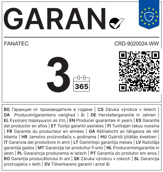 Fanatec Wheel Hub - GARAN warranty label