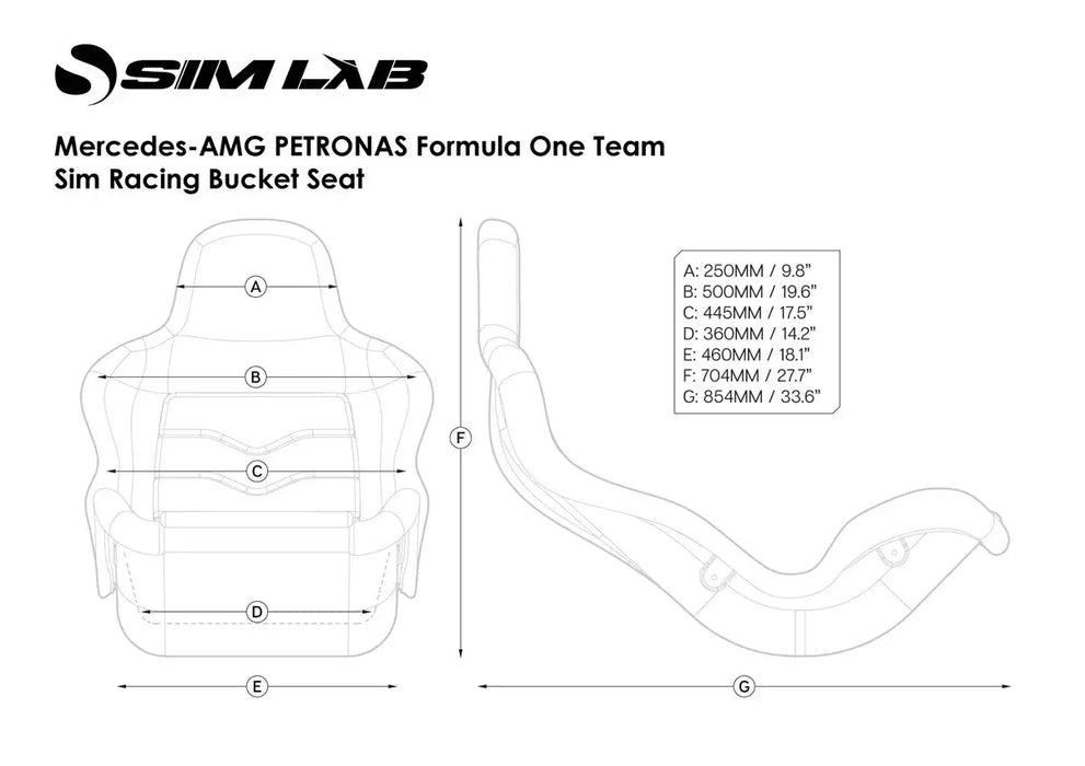 Sim-Lab Mercedes-AMG PETRONAS Formula One Team Sim Racing Seat Sim-Lab