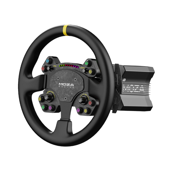 Moza Racing R12 Direct Drive Wheel Base - V2 + RS V2 Volante in pelle - Bundle