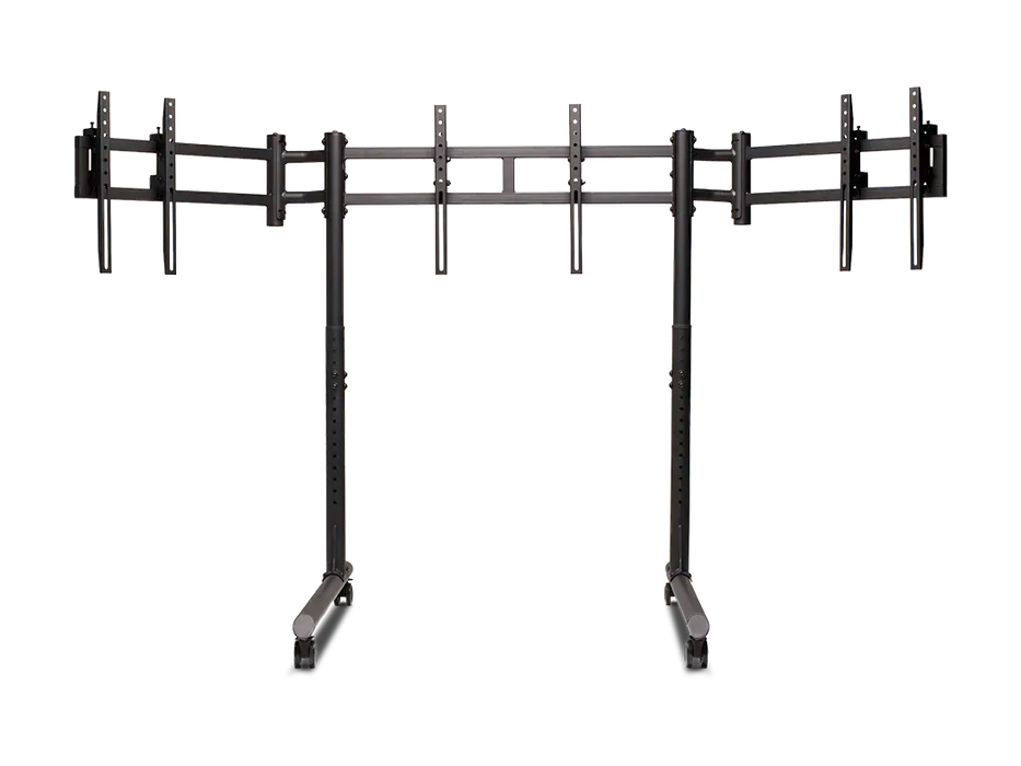 Next Level Racing® Round Tube Freestanding Triple Monitor Stand (Up to 3 x 43”)