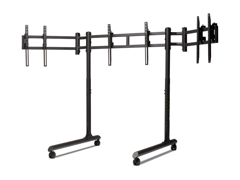 Next Level Racing® Round Tube Freestanding Triple Monitor Stand (Up to 3 x 43”) - Sim Race Webshop B.V. Monitor Stand  Next Level Racing
