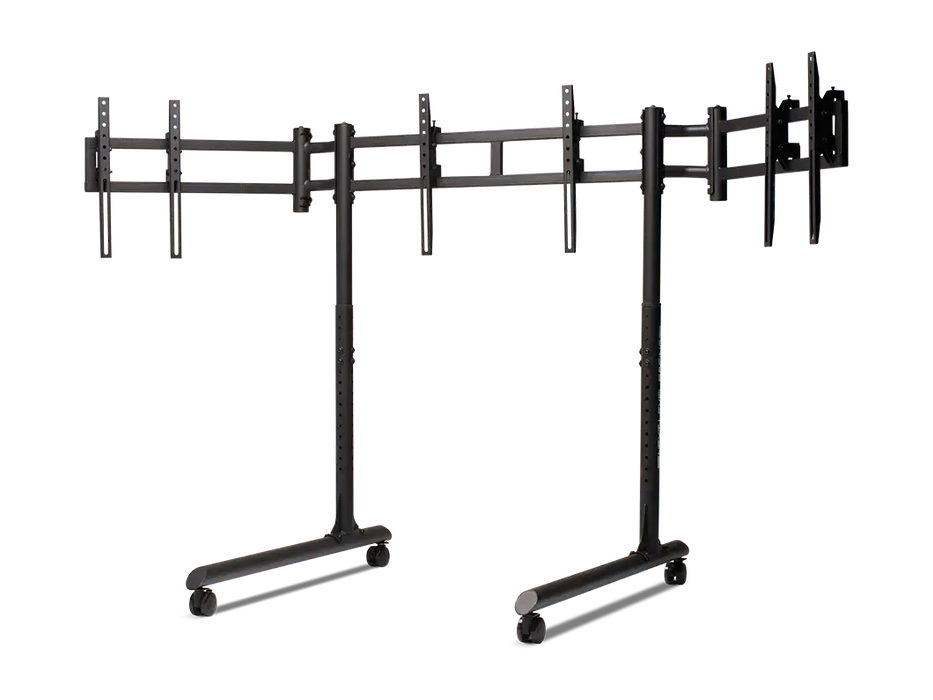 Next Level Racing® Round Tube Freestanding Triple Monitor Stand (Up to 3 x 43”)