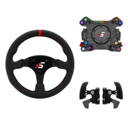 Simagic NEO X HUB bundle with P-330RL wheel rim and S410 dual-clutch paddle shifter module