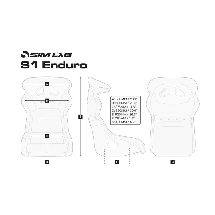 Sim-Lab S1 Enduro GT-stoel - Comfort & Stabiliteit voor Endurance Sim-racen