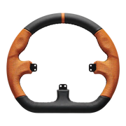 Asetek CLOSED D ORANGE LEATHER RIM - front view