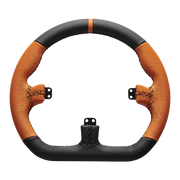 Asetek CLOSED D ORANGE LEATHER RIM - back view