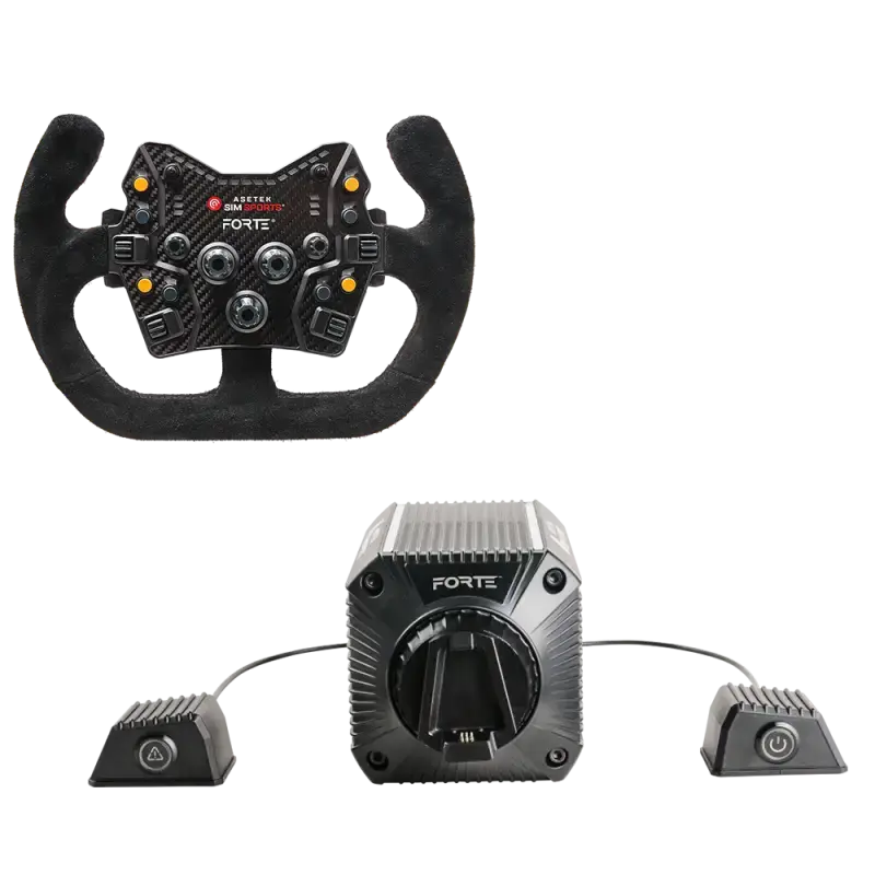 Asetek SimSports Forte 18NM Direct Drive GT Bundle - Alcantara Open Wheel