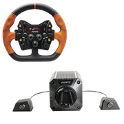 Asetek SimSports Forte 18NM Direct Drive GT Bundle - Orange Leather D-shape wheel