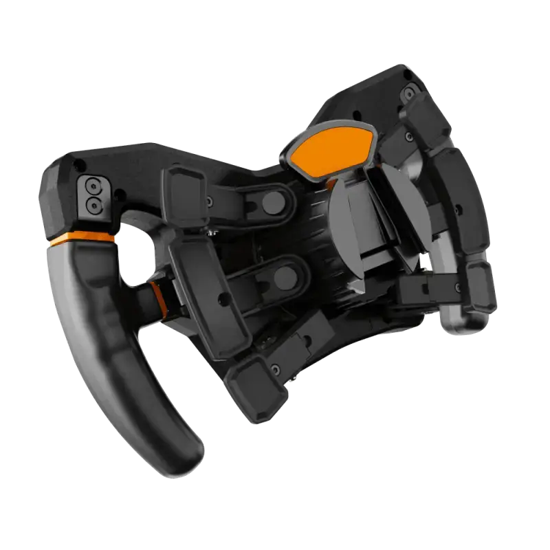 ASETEK Forte Formula Steering Wheel Clutch Paddles - detail on wheel