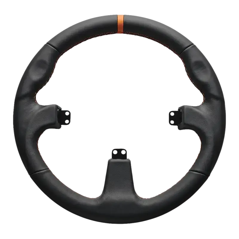 Asetek SimSports Round Black Leather Steering Wheel Rim Steering Rim