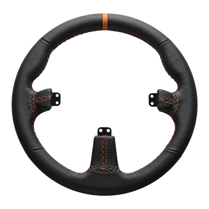 ASETEK ROUND BLACK LEATHER RIM - back view