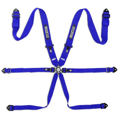Sparco Competition H-3 Steel 2026 6-point racing harness - Blue