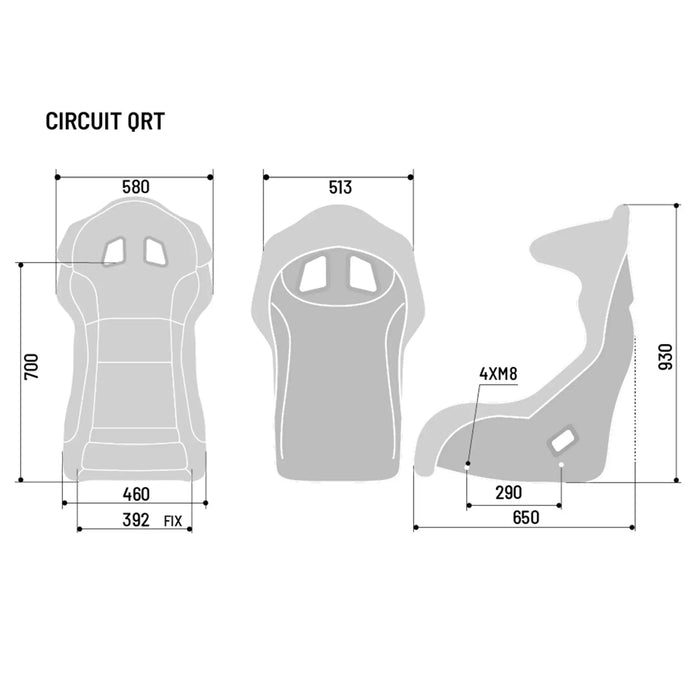 Siège Baquet Sparco Circuit I/II QRT en Fibre de Verre - Noir