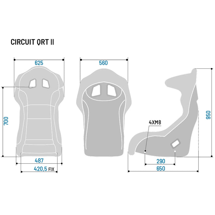 Siège Baquet Sparco Circuit I/II QRT en Fibre de Verre - Noir