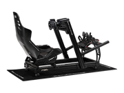 Next Level Racing ES3 Elite Carbon Fiber Sim Racing Seat installed in a simulator cockpit