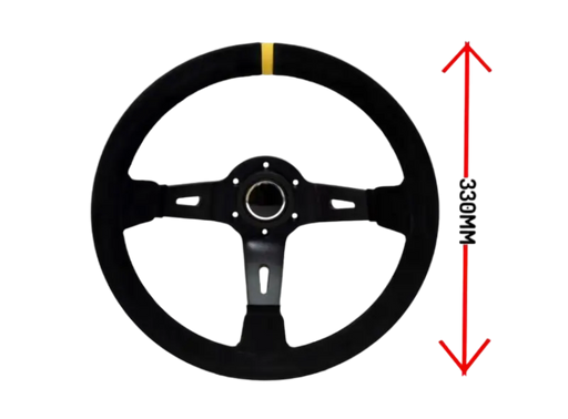 Ltec - 3 SPOKE 330MM SUEDE 90MM DEEP - Steering Wheel