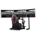 NEXT LEVEL RACING ELITE FREE STANDING TRIPLE MONITOR STAND - BLACK EDITION - complete simulator view