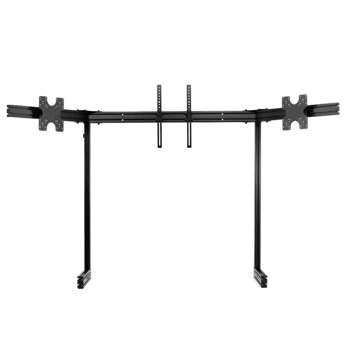 NEXT LEVEL RACING ELITE FREE STANDING TRIPLE MONITOR STAND - BLACK EDITION - Front