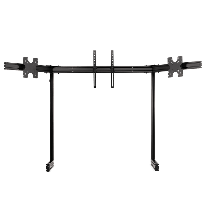 NEXT LEVEL RACING ELITE FREE STANDING TRIPLE MONITOR STAND - BLACK EDITION - Front