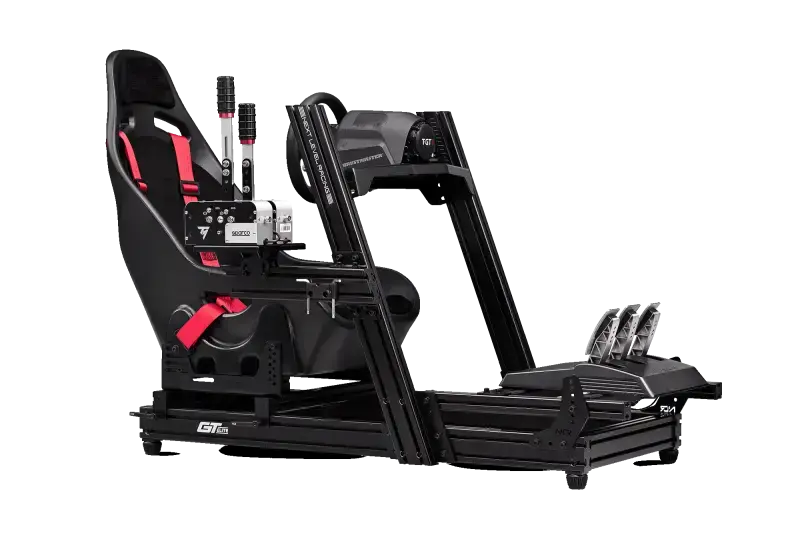 Next Level Racing GT-ELITE WHEEL PLATE EDITION - front view + ES1 seat and Thrustmaster T-GT2
