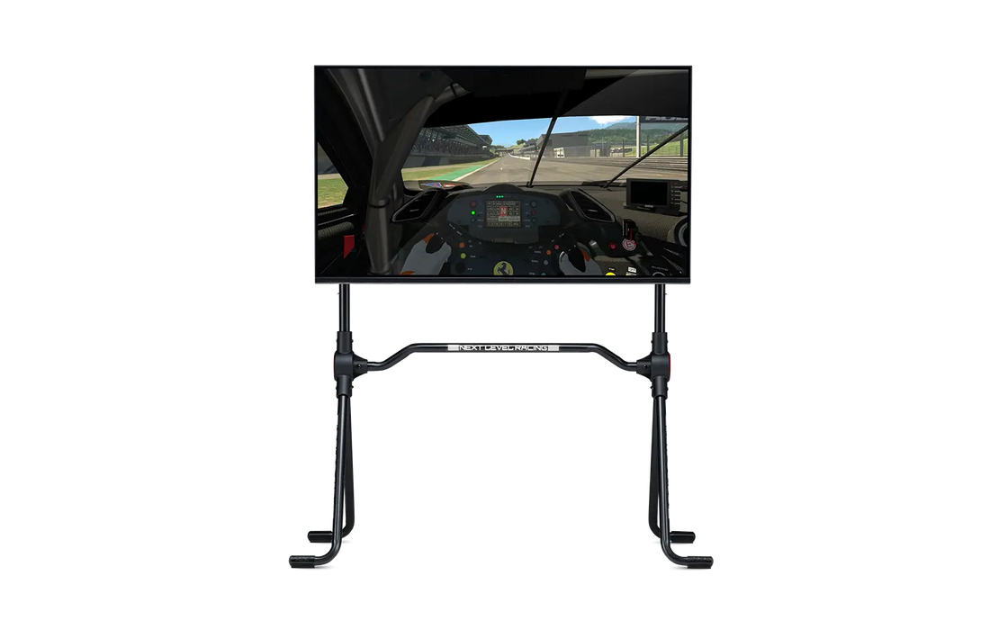 Next Level Racing - Lite Free Standing Monitor Stand - front + TV