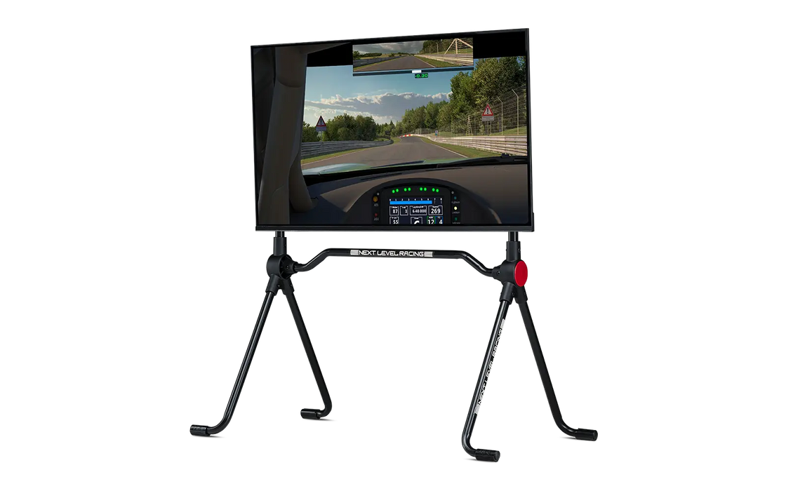 Next Level Racing - Lite Free Standing Monitor Stand - side + tv