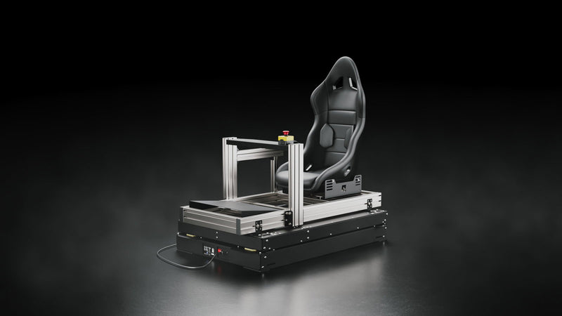 QS-TP1 traction platform beneath an aluminum profile cockpit