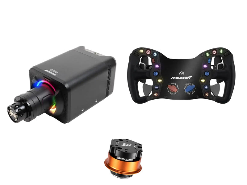 Simagic Alpha EVO Sport 9 Nm + Ascher Racing Steering Wheel + QR-A Bundle — Ascher McLaren Artura Pro USB
