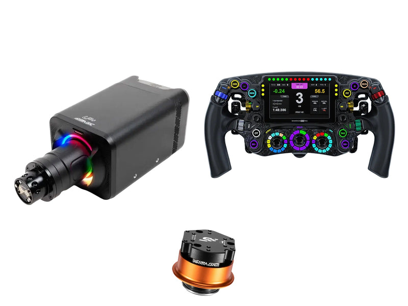 Simagic Alpha EVO 12 Nm + Bavarian Sim Tec Steering Wheel + QR-A Bundle — Bavarian Sim Tec OmegaPRO V2 Formula Steering Wheel