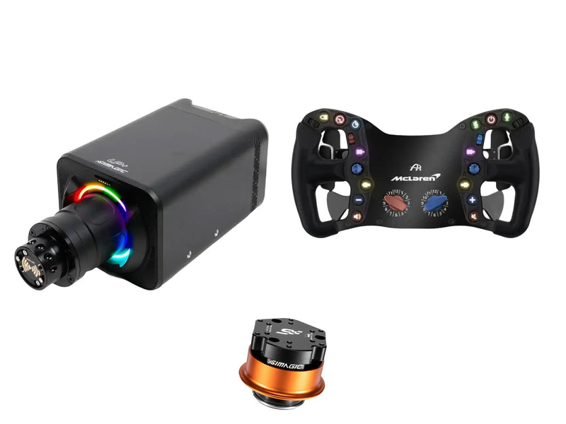 Simagic Alpha EVO Pro 18 Nm + Ascher Racing Steering Wheel + QR-A Bundle — Ascher McLaren Artura Pro USB