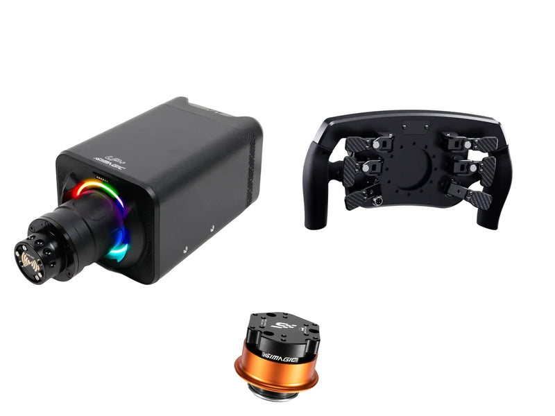 Simagic Alpha EVO Pro 18 Nm + LEOXZ Steering Wheel + QR-A Bundle — Leoxz XF1 Ultimate Steering Wheel — Shifter / Clutch and Option