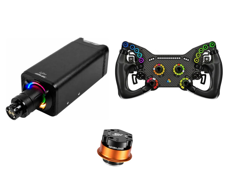 Simagic Alpha EVO Ultra 28 Nm + Bavarian Sim Tec Steering Wheel + QR-A Bundle — Bavarian Sim Tec Delta PULSE - Advanced 6 carbon paddles