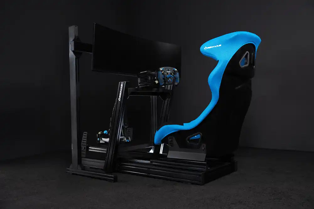 Racing simulator setup.