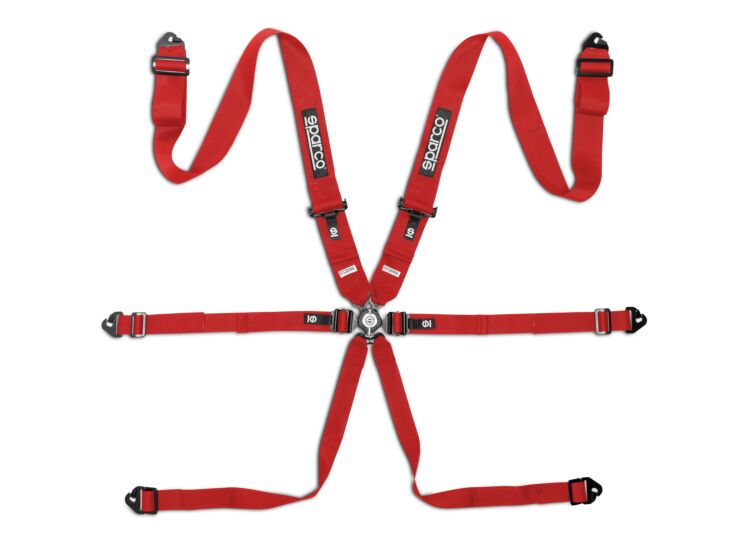 Sparco Competition H-3 Steel 6-Point Racing Harness 2026 – Red – photo 4