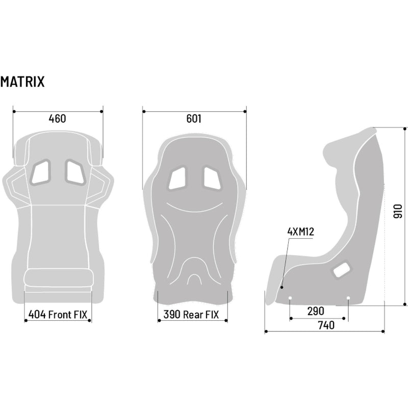 Sparco Matrix FIA 8855-2021 Fibreglass Racing Seat – official product view 3