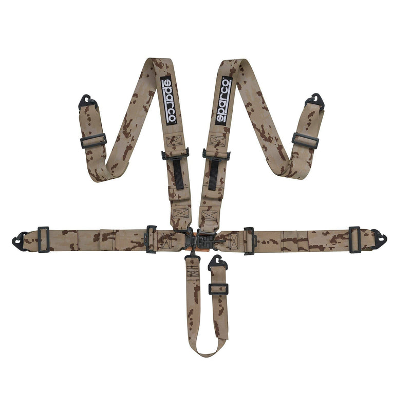 Sparco Sport H-5 SFI 5-Point Latch-n-Link Harness – Green Camouflage – official product view 1